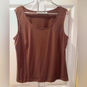 “Joan Rivers” Brown Sleeveless Top Size L